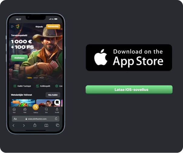 SlotHunter-sovellus iOS:lle