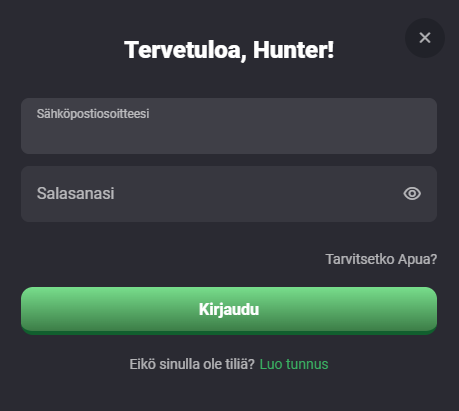 SlotHunter Kirjaudu sisään